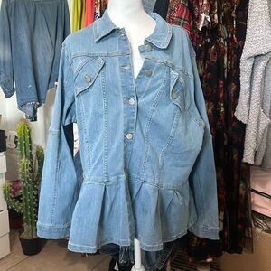 Denim jacket with ruffle 3x